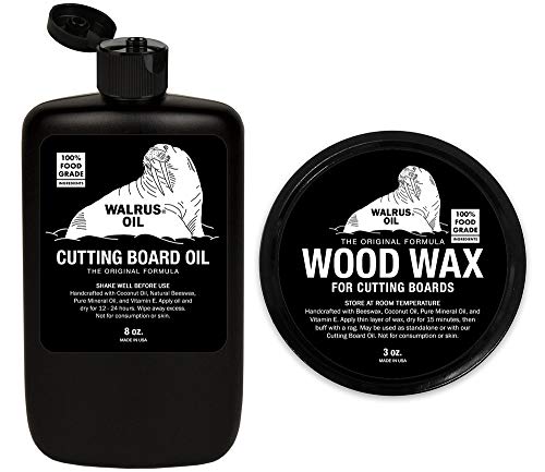 WALRUS OIL - Cutting Board Oil and Wood Wax Set. for Cutting Boards,  Butcher Blocks, Wooden Spoons, and Bowls. 100% Food-Safe. 