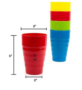 PLASKIDY Kids Cups Set of 15 Children Plastic Cups Reusable - 15 Oz  Drinking Cups for Kids - BPA Fre…See more PLASKIDY Kids Cups Set of 15  Children